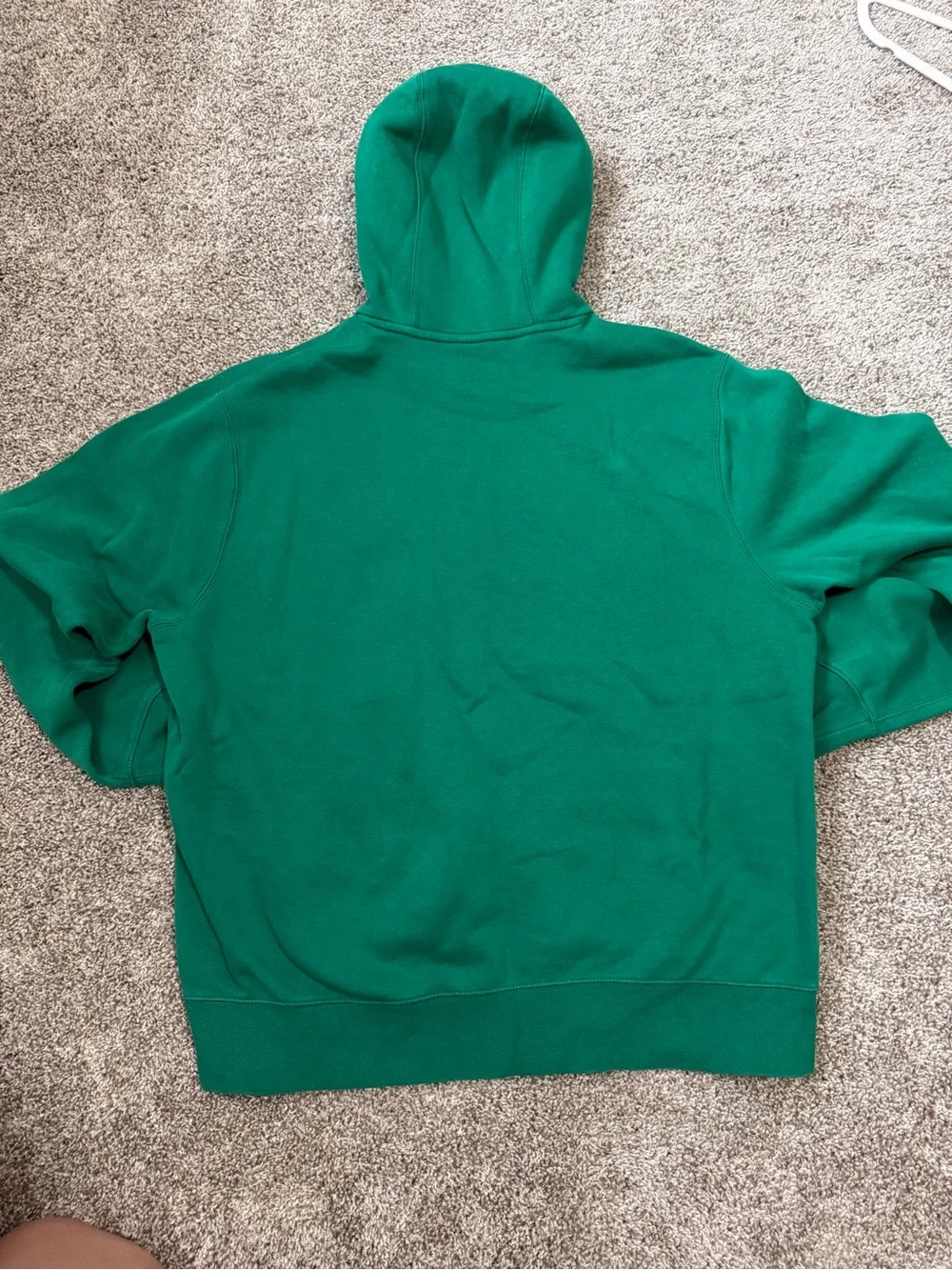 Nike Green Crewneck Hoodie with Orange Swoosh and Purple Logo